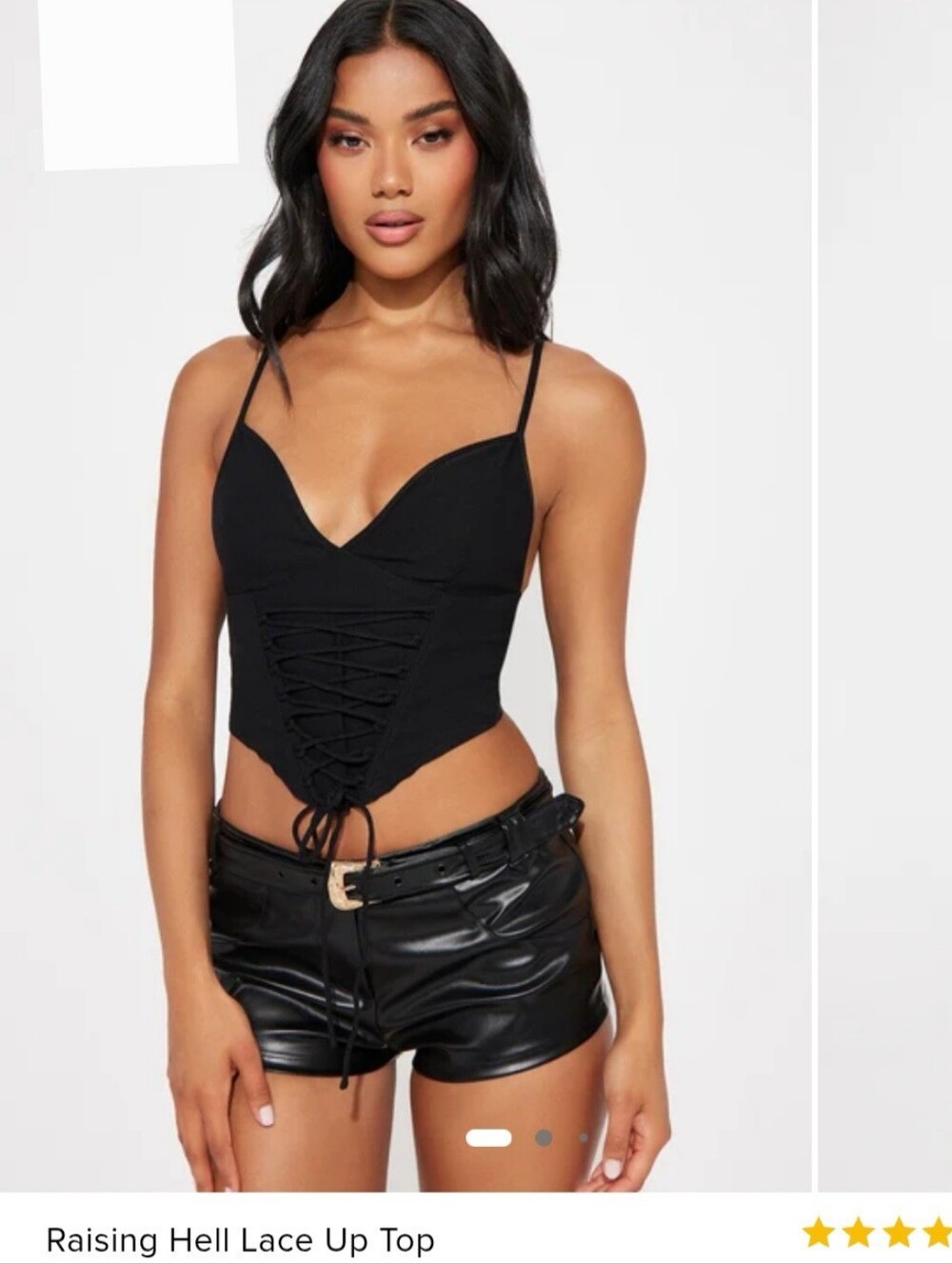 Fashion Nova Black Lace-Up Corset Crop Top